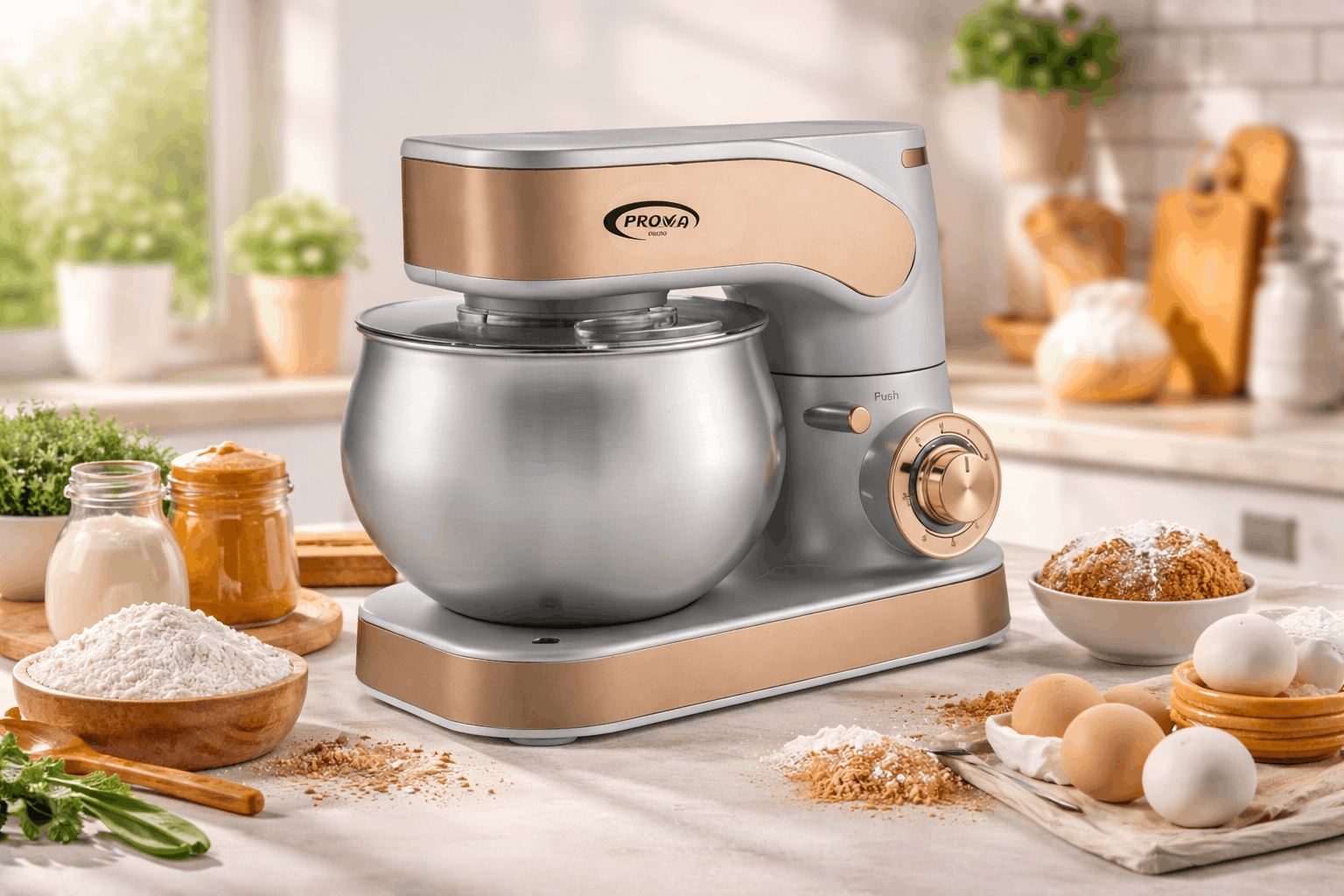 Robot Pétrin PROVA PE-3004 1300 Watts - Gris&Gold